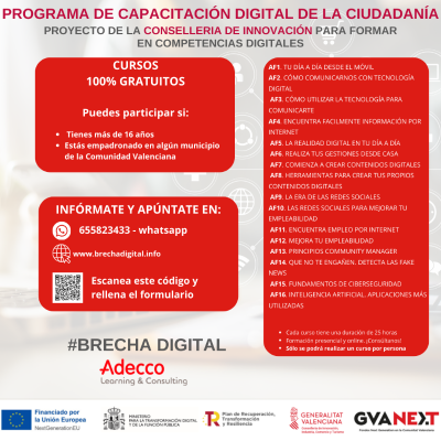 Innovació destina 9,1 milions d’euros per a formar en competències digitals 74.000 persones i garantir la inclusió digital